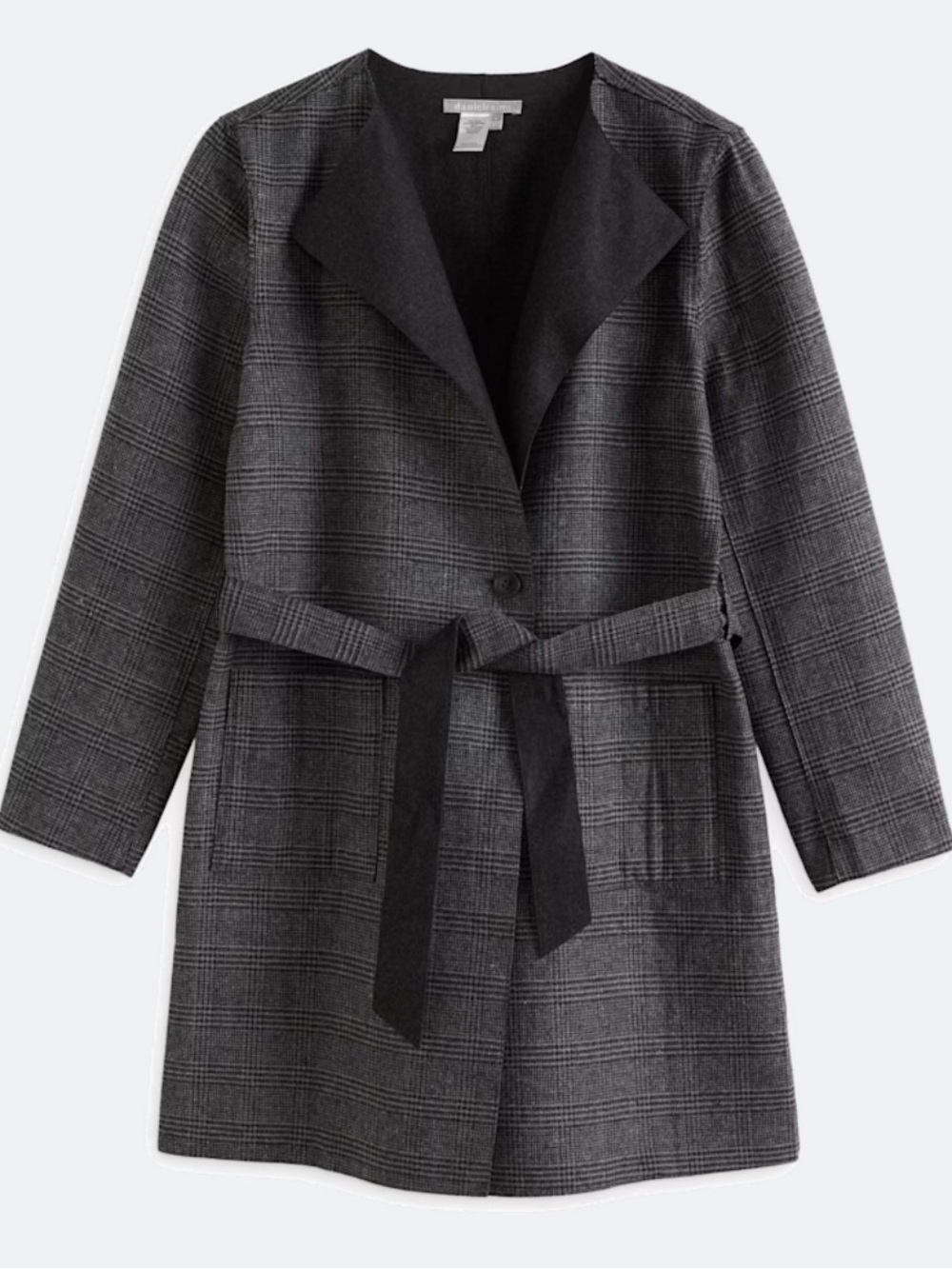 Daniel Rainn Reversible Wool Like Blend Belted Trench Coat